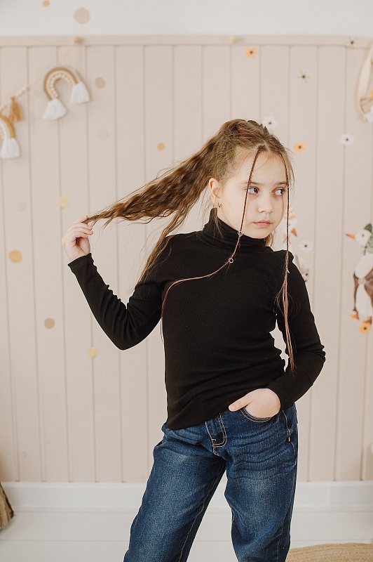 Водолазка. Кашкорсе (95% хлопок, 5% лайкра), Арт. ВКо_Черный