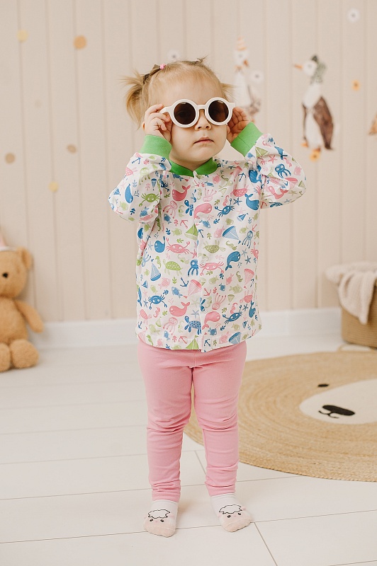 Лосины для девочек. Кулирка (95% хлопок, 5% лайкра), Арт. ЛКЛг_Розовый