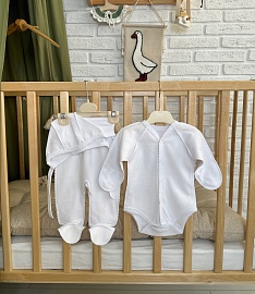 Костюм (боди, ползунки, чепчик). Интерлок Пенье (100% хлопок)