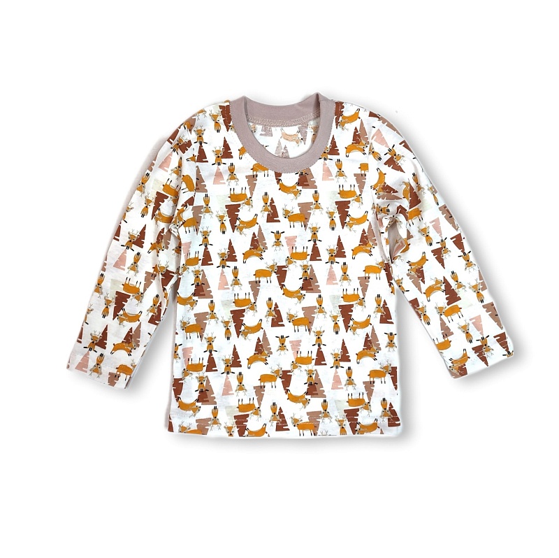 Джемпер для девочек. Кулирка (100% хлопок), Арт. ДДКн_Олени