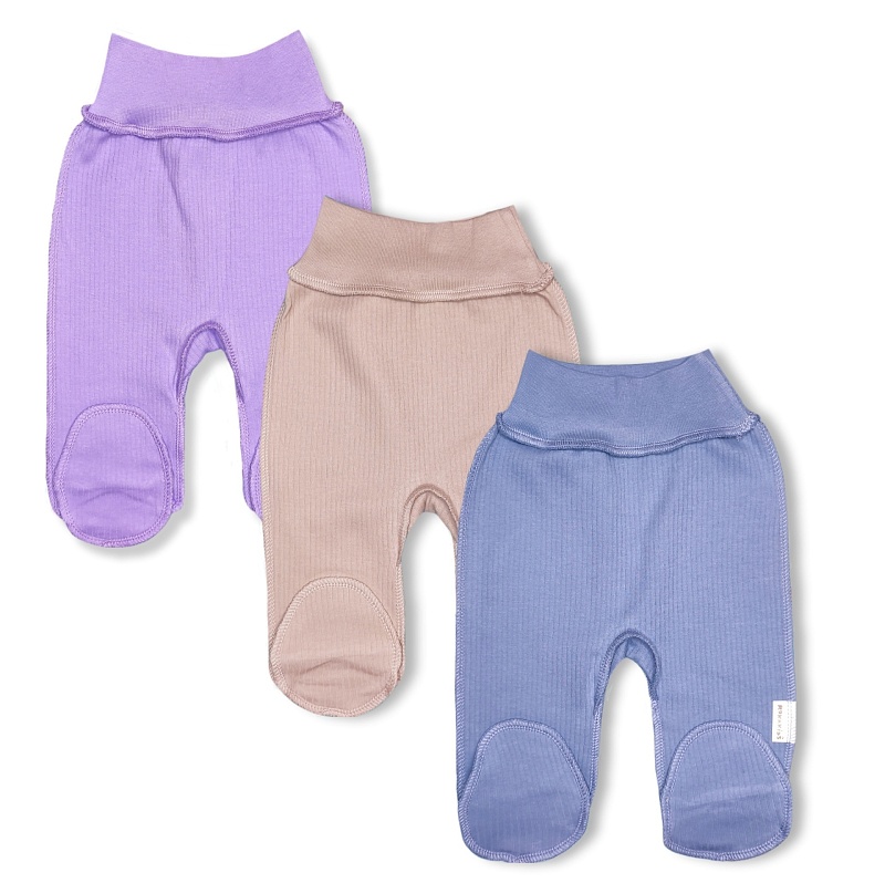 Ползунки короткие (пояс). Интерлок в рубчик Пенье (100% хлопок), Арт. ПКЕИрП_Сиреневый