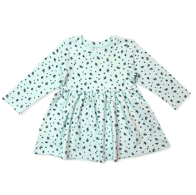 Платье (длинные рукава). Кулирка (95% хлопок, 5% лайкра), Арт. Пл37Кл_Цветы