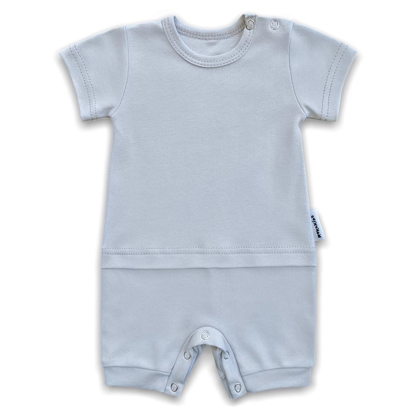 Песочник (кнопки). Интерлок Пенье (100% хлопок), Арт. ПеКИП_Серый