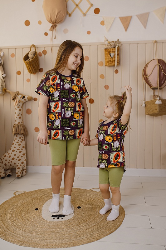 Бриджи для девочек. Кулирка Пенье (95% хлопок, 5% лайкра), Арт. БКЛП_Олива