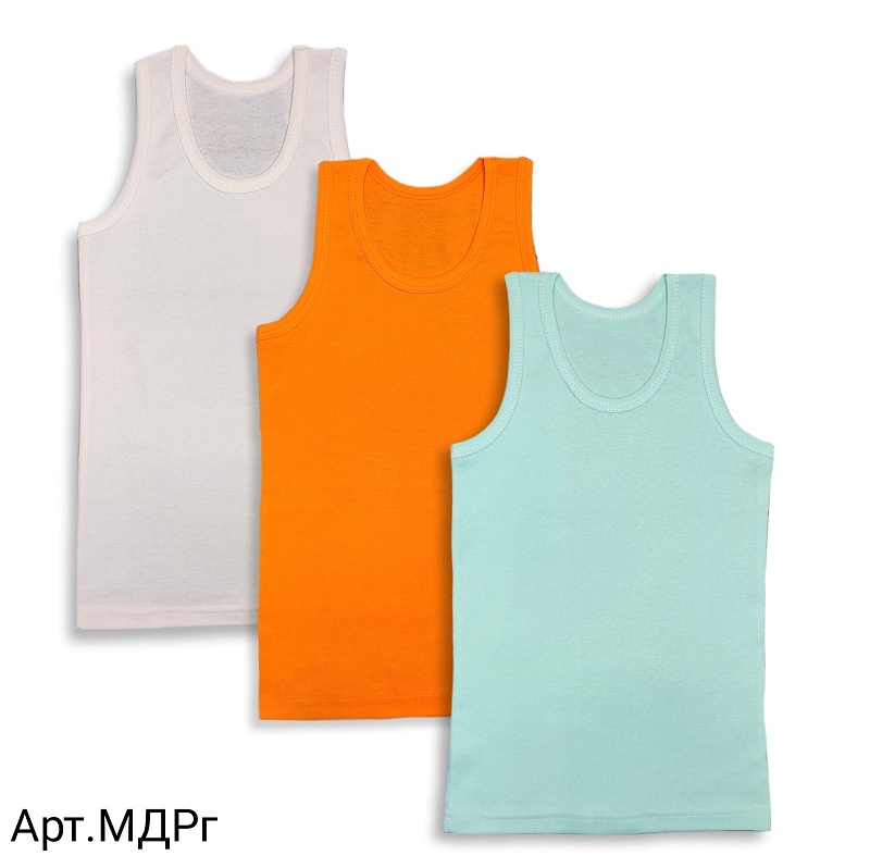 Майка для девочек. Рибана (100% хлопок), Арт. МДРг_Оранжевый