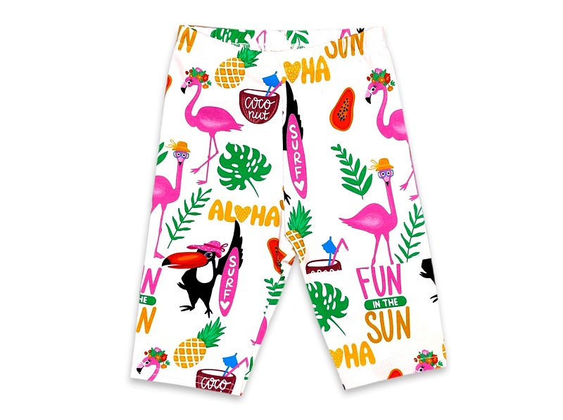 Бриджи для девочек. Кулирка (95% хлопок, 5% лайкра), Арт. Б1КнЛ_Птицы