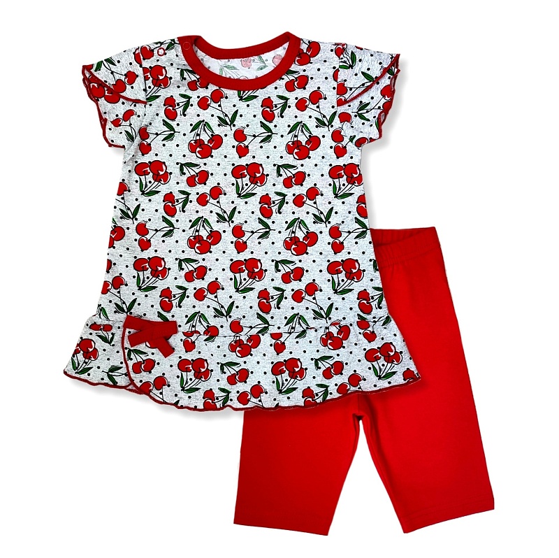 Набор (футболка и бриджи). Кулирка (100% хлопок), Арт. ТВБКр_Вишни