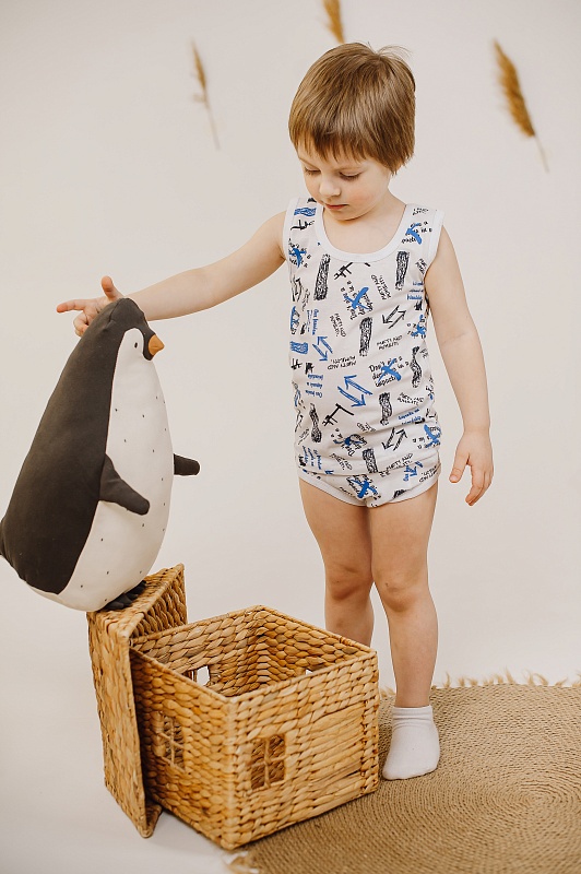 Комплект для мальчиков (трусы и майка). Кулирка (100% хлопок), Арт. ТММКп