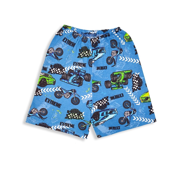 Шорты. Кулирка (100% хлопок), Арт. ШКр_Машины_синий