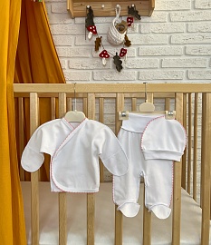 Костюм (распашонка, ползунки, шапочка). Интерлок Пенье (100% хлопок) К113ИП