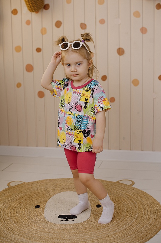 Бриджи для девочек. Кулирка Пенье (95% хлопок, 5% лайкра), Арт. БКЛП_Фуксия