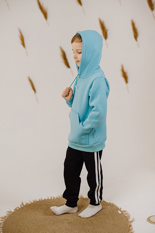 Брюки (лампасы). Футер с начёсом (100% хлопок), Арт. БЛФг_Черный