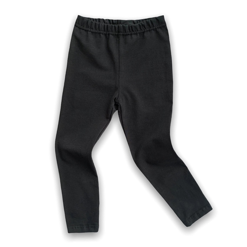Лосины для девочек. Рибана с начёсом (95% хлопок, 5% лайкра), Арт. ЛРгн_Черный