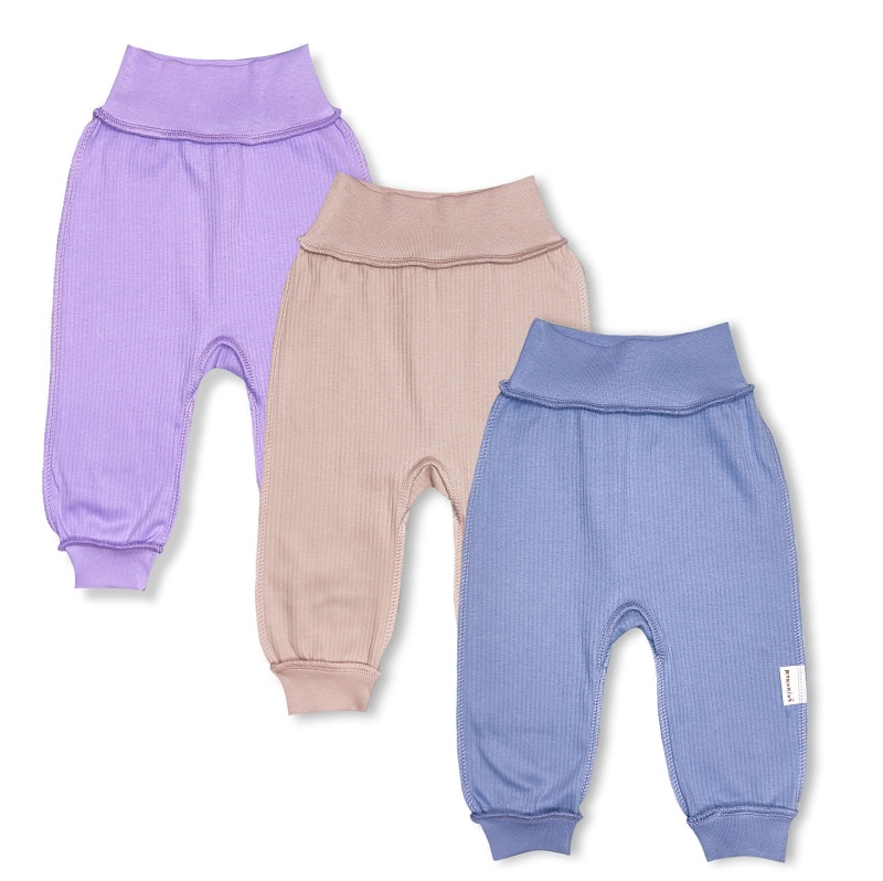 Ползунки короткие (пояс, манжеты). Интерлок в рубчик Пенье (100% хлопок), Арт. ППМИрП_Сиреневый