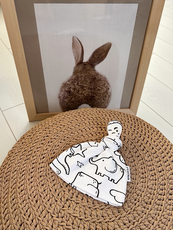 Шапочка с узелком. Интерлок Пенье (100% хлопок), Арт. Ш2ИнП