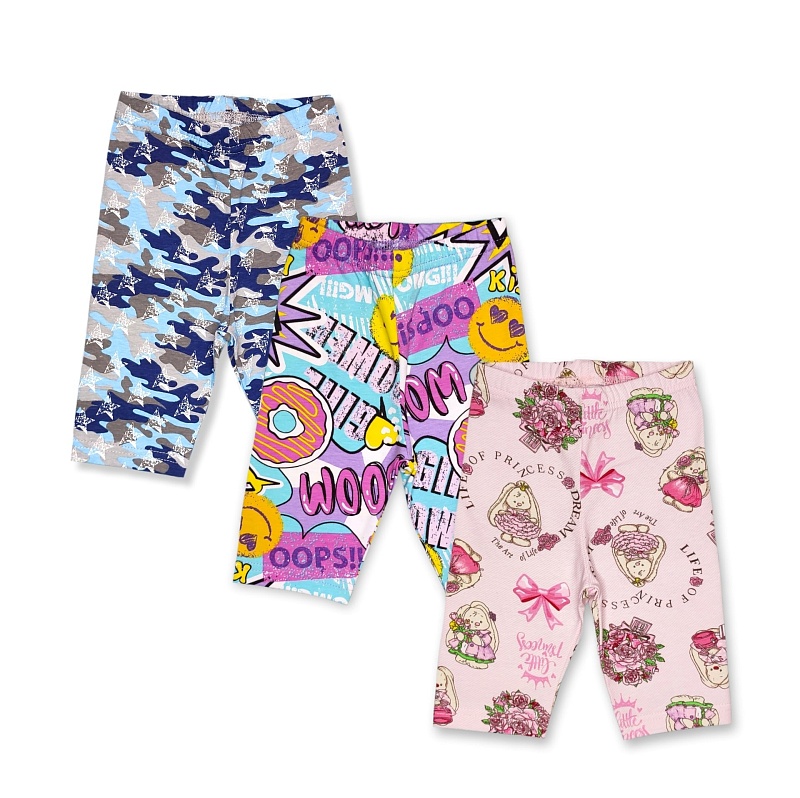 Бриджи для девочек. Кулирка (95% хлопок, 5% лайкра), Арт. Б1КнЛ_Зайка