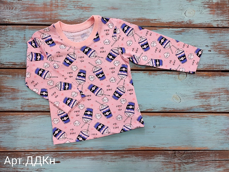 Джемпер для девочек. Кулирка (100% хлопок), Арт. ДДКн_Milk Shake