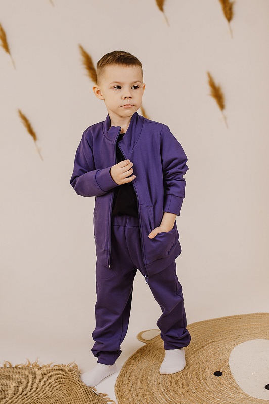 Костюм (джемпер на молнии и брюки). Футер с лайкрой (80% хлопок, 20% лайкра), Арт. К88Ф2Л