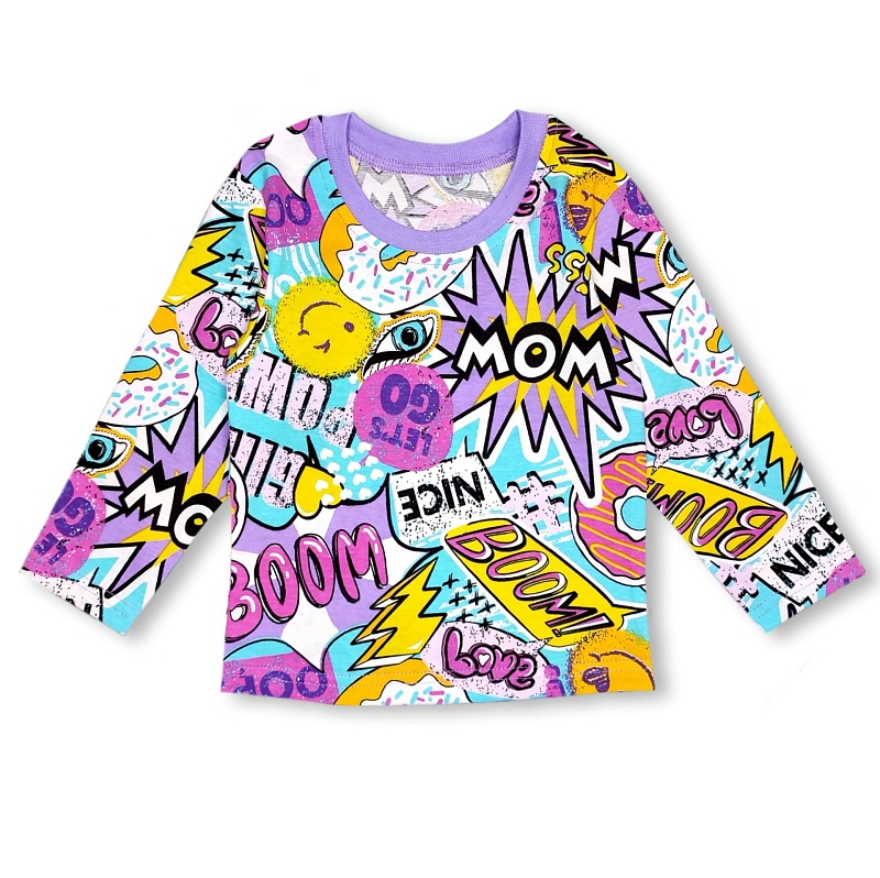 Джемпер для девочек. Кулирка (100% хлопок), Арт. ДДКн_WOW