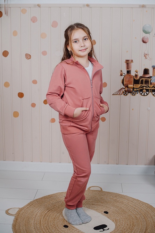 Брюки (карманы). Футер без начёса (80% хлопок, 20% полиэстер), Арт. БФ2бн_Розовый