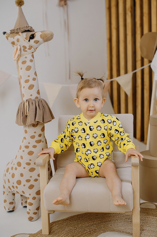 Кофта-боди (длинные рукава, кнопки). Футер с начёсом (100% хлопок), Арт. КБДКФн