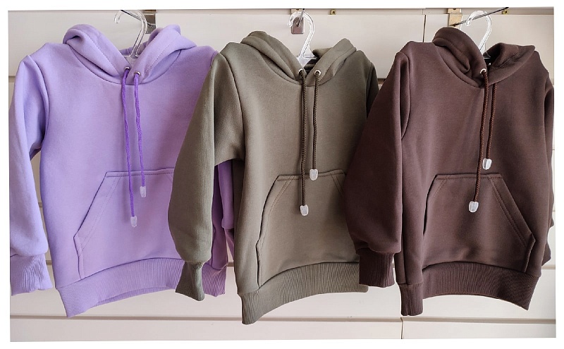 Джемпер с капюшоном и карманом. Футер с начёсом (80% хлопок, 20% полиэстер), Арт. ДХФ3г_Тирамису