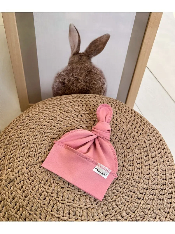 Шапочка с узелком. Интерлок Пенье (100% хлопок), Арт. Ш3ИП_Розовый