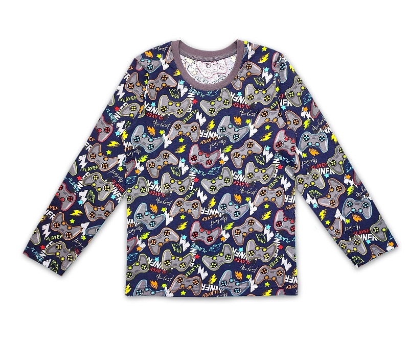 Джемпер для мальчика. Кулирка (100% хлопок), Арт. ДМКн_Джойстики