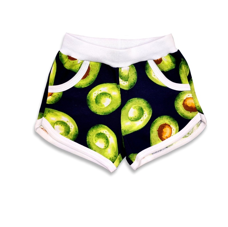 Шорты для девочек (карманы). Кулирка (95% хлопок, 5% лайкра), Арт. ШДККнЛ_Авокадо