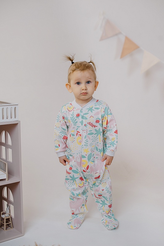 Комбинезон (кнопки). Интерлок Пенье (100% хлопок), Арт. КБзКИнП