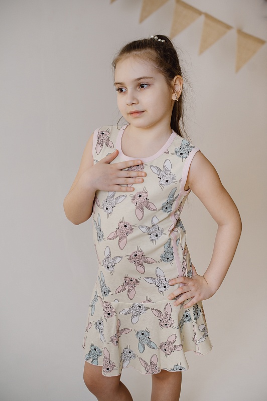 Платье (лампасы). Кулирка (100% хлопок), Арт. Пл7Кр