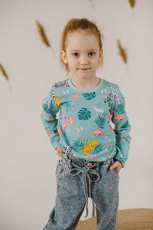 Джемпер для девочек. Кулирка (100% хлопок), Арт. ДДКн