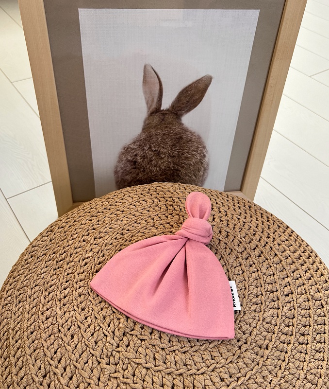 Шапочка с узелком. Интерлок Пенье (100% хлопок), Арт. Ш2ИП_Розовый