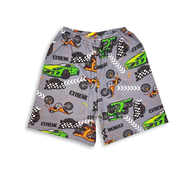 Шорты. Кулирка (100% хлопок), Арт. ШКр_Машины_серый