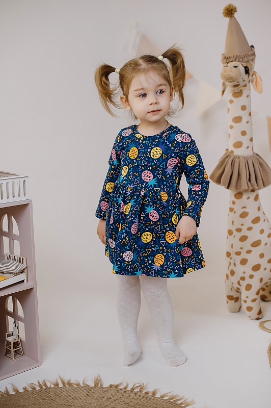 Платье (отрезная талия, длинные рукава). Кулирка (95% хлопок, 5% лайкра), Арт. Пл35Кл