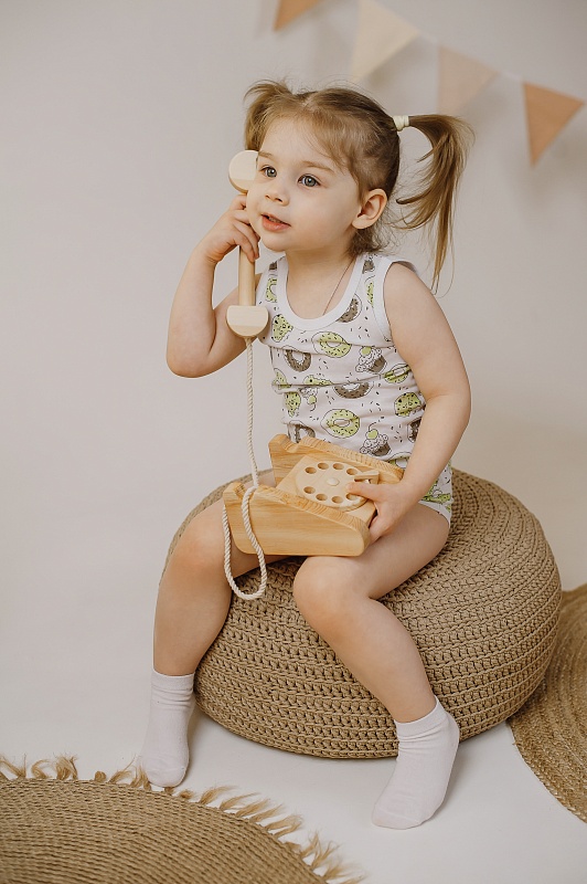 Майка для девочек. Кулирка (100% хлопок), Арт. МДКп