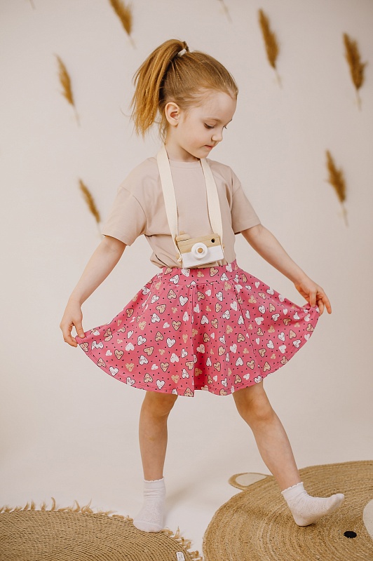 Юбка. Кулирка (95% хлопок, 5% лайкра), Арт. ЮКл_Розовый