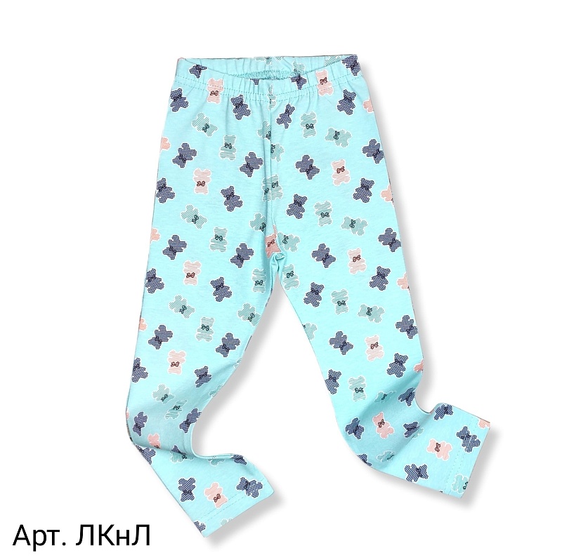 Лосины для девочек. Кулирка (95% хлопок, 5% лайкра), Арт. ЛКнЛ_Мишки