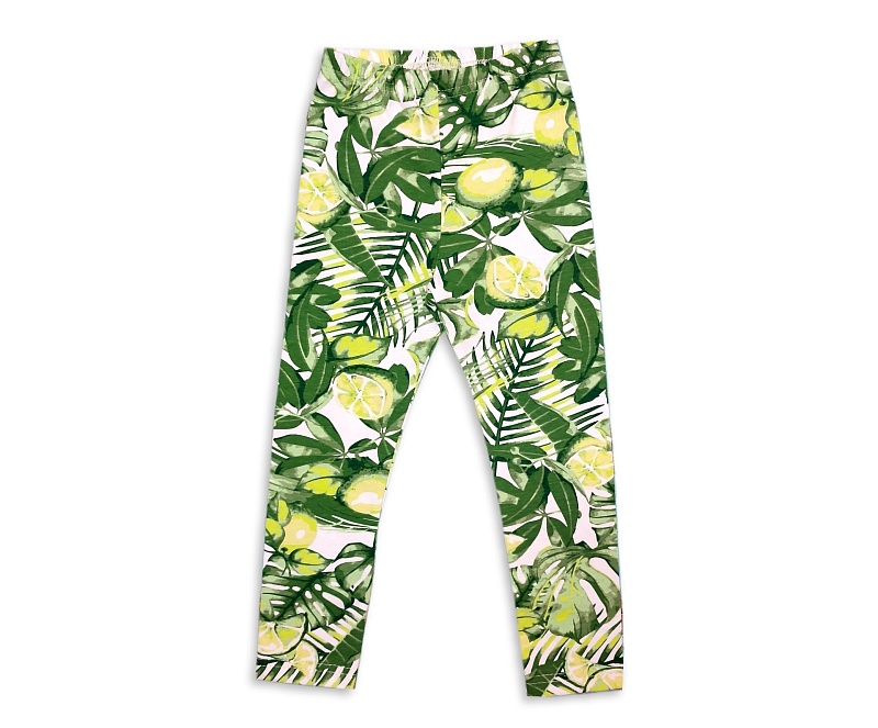 Лосины для девочек. Кулирка (95% хлопок, 5% лайкра), Арт. ЛКнЛ_Лайм