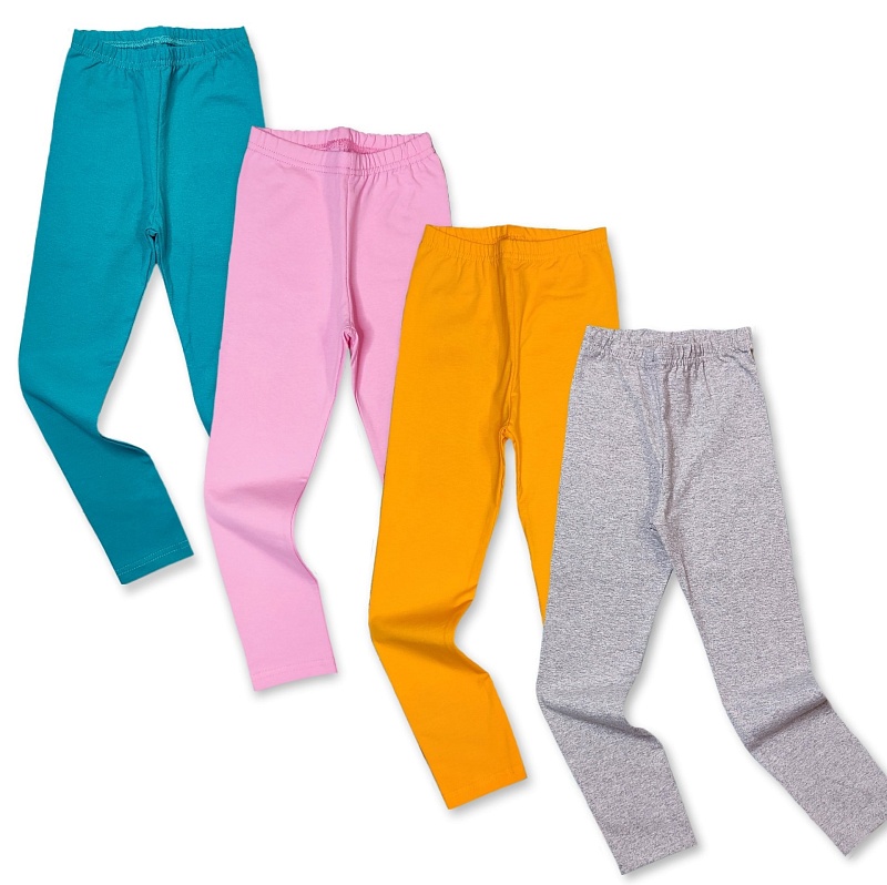 Лосины для девочек. Кулирка (95% хлопок, 5% лайкра), Арт. ЛКЛг_Серый_меланж