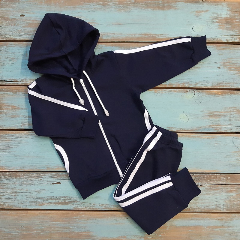 Костюм (джемпер на молнии и брюки). Футер с начёсом (100% хлопок), Арт. К22Фг_Черный