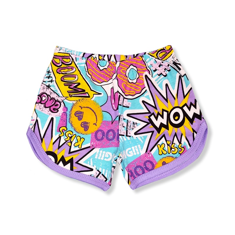 Шорты для девочек. Кулирка (100% хлопок), Арт. ШДКн_WOW