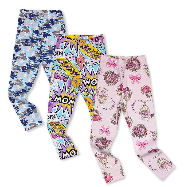 Лосины для девочек. Кулирка (95% хлопок, 5% лайкра), Арт. ЛКнЛ_Зайка